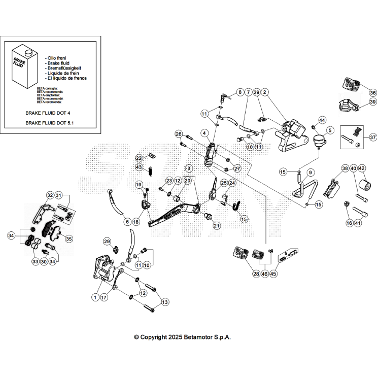 VUE ECLATEE FREINS BETA MOTARD 50 RR BLUE TRACK 2025